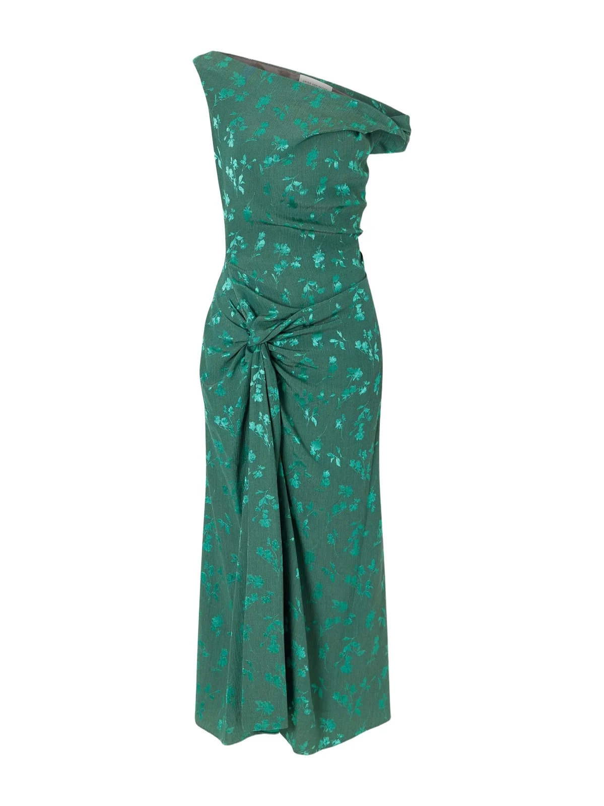 Floral-jacquard Knot-detail Satin Midi Dress Floral-jacquard Knot-detail Satin Midi Dress
