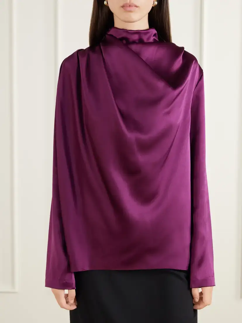Heirlome Sybil Draped Silk-satin Blouse | Thumbnail 3