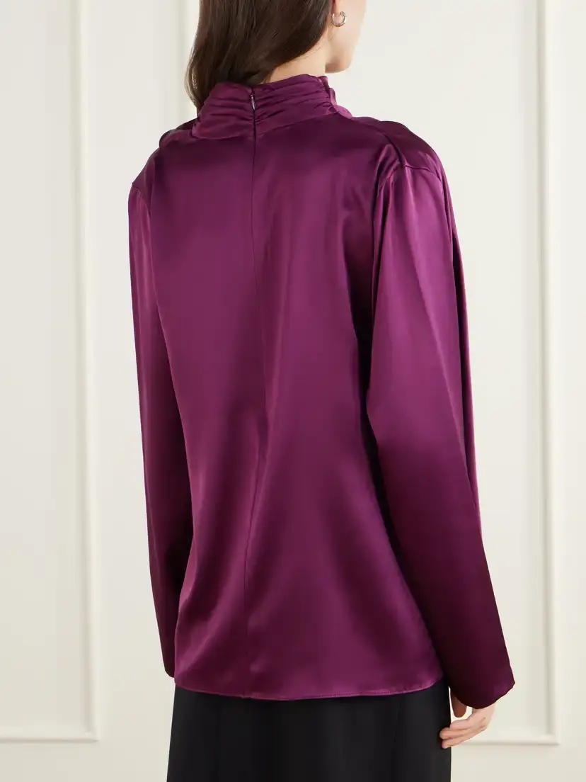 Heirlome Sybil Draped Silk-satin Blouse | Thumbnail 4