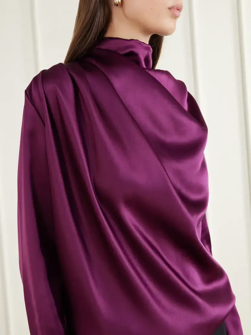 Heirlome Sybil Draped Silk-satin Blouse | Thumbnail 5