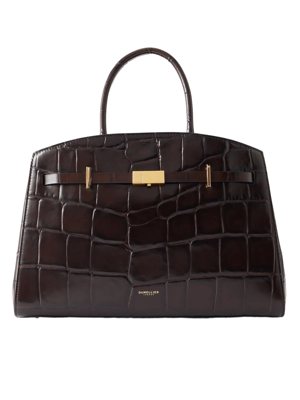 The Midi Hudson Crocodile-effect Leather Tote