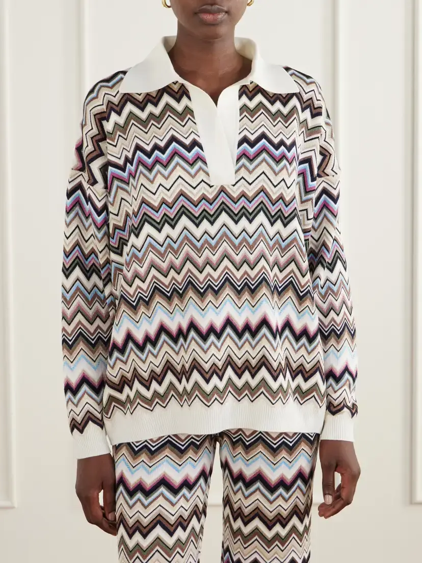 Missoni Striped Knitted Polo Sweater | Thumbnail 3 Missoni Striped Knitted Polo Sweater | Thumbnail 3