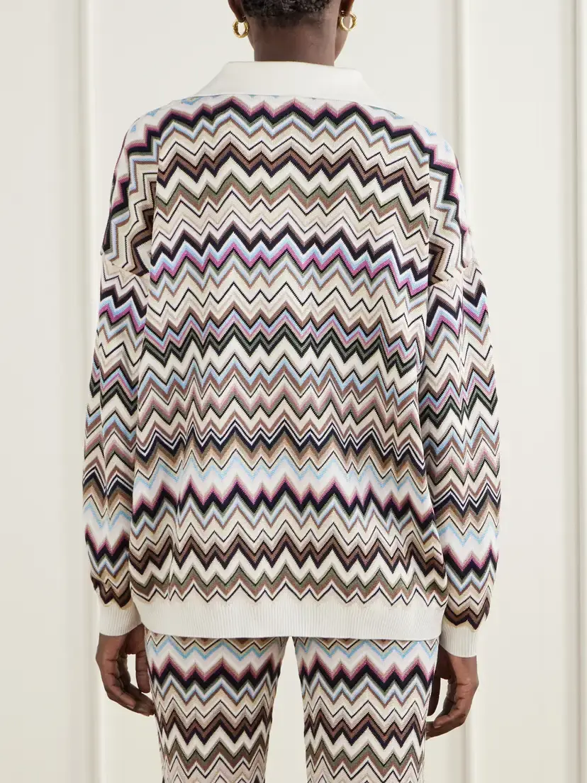 Missoni Striped Knitted Polo Sweater | Thumbnail 4 Missoni Striped Knitted Polo Sweater | Thumbnail 4