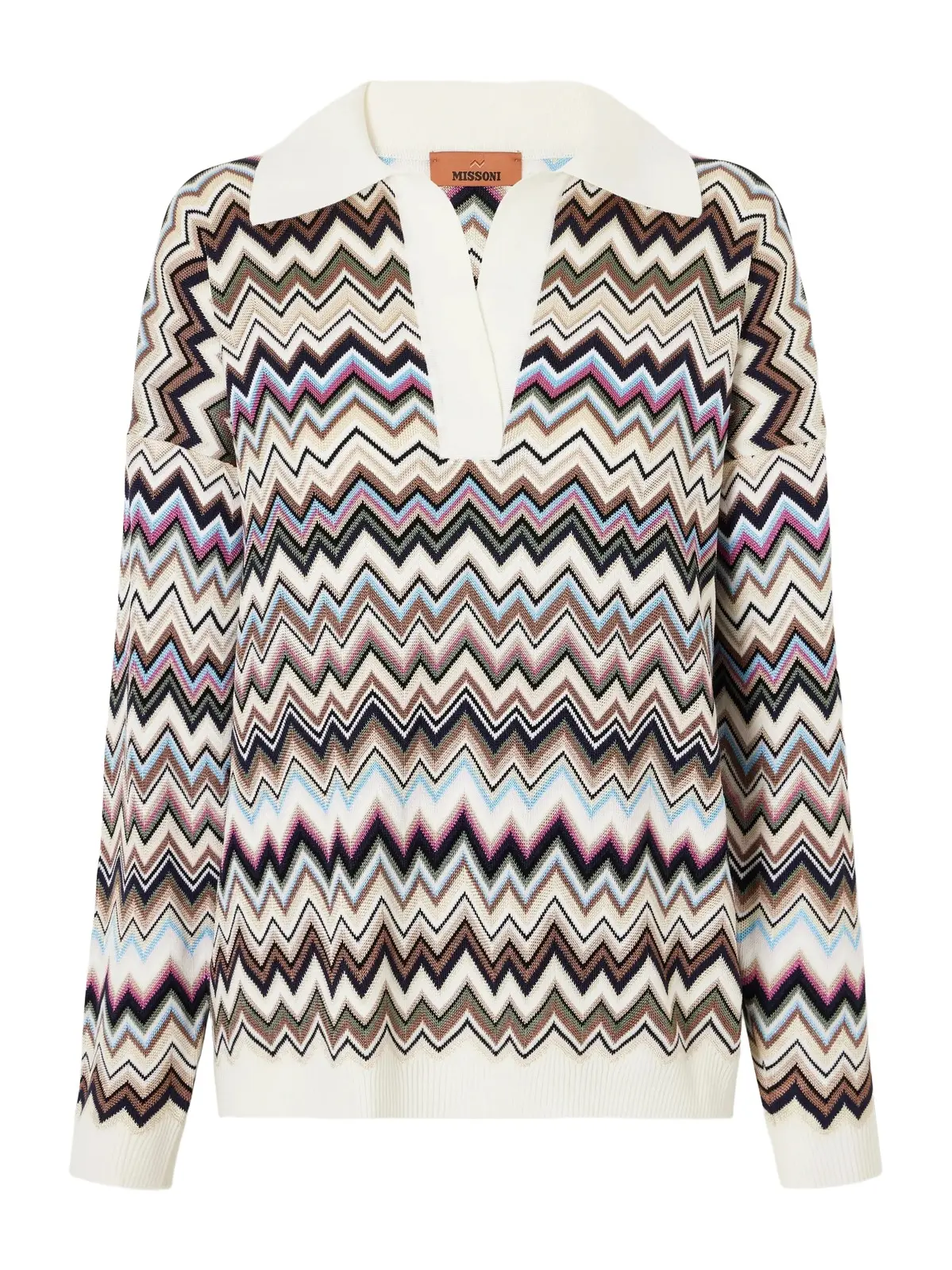 Striped Knitted Polo Sweater