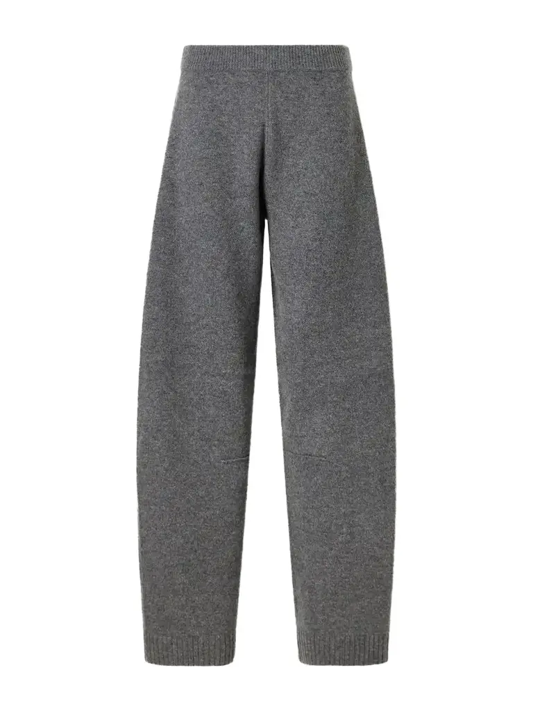 Brushed Wool And Cashmere-blend Barrel-leg Pants Brushed Wool And Cashmere-blend Barrel-leg Pants