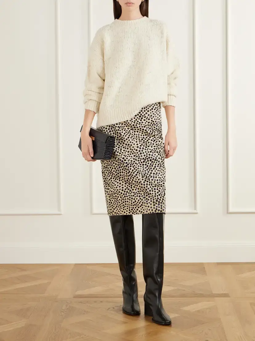 RÓHE Paneled Cheetah-print Calf Hair Knee-length Skirt | Thumbnail 2 RÓHE Paneled Cheetah-print Calf Hair Knee-length Skirt | Thumbnail 2