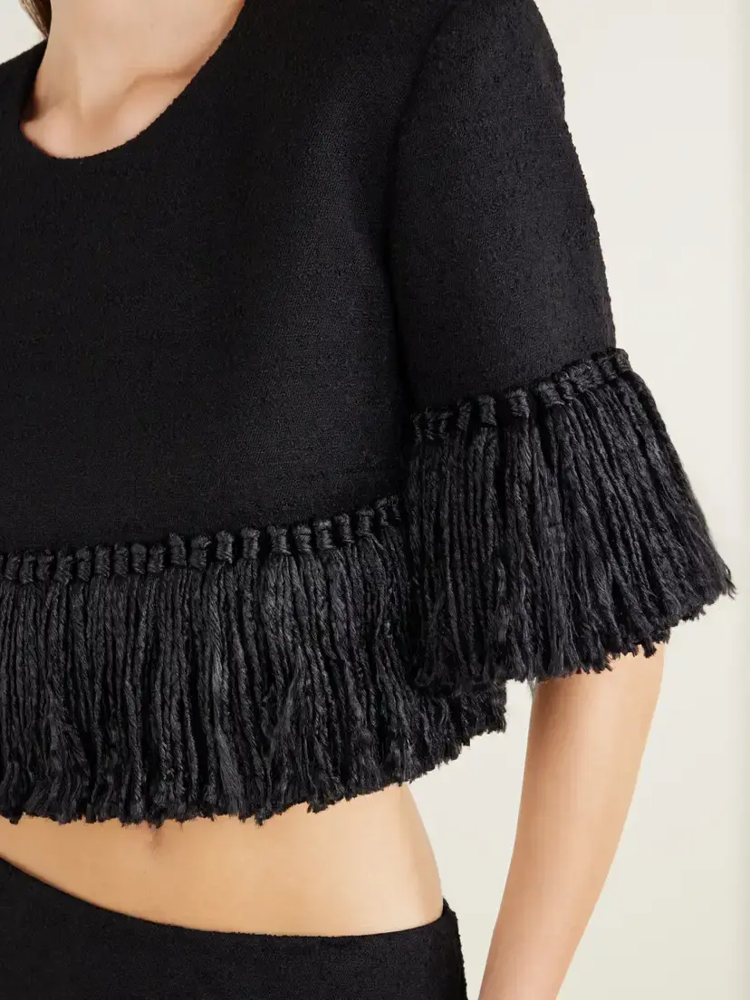 Heirlome Matilde Bouclé Fringed Wool-blend Blouse | Thumbnail 4 Heirlome Matilde Bouclé Fringed Wool-blend Blouse | Thumbnail 4