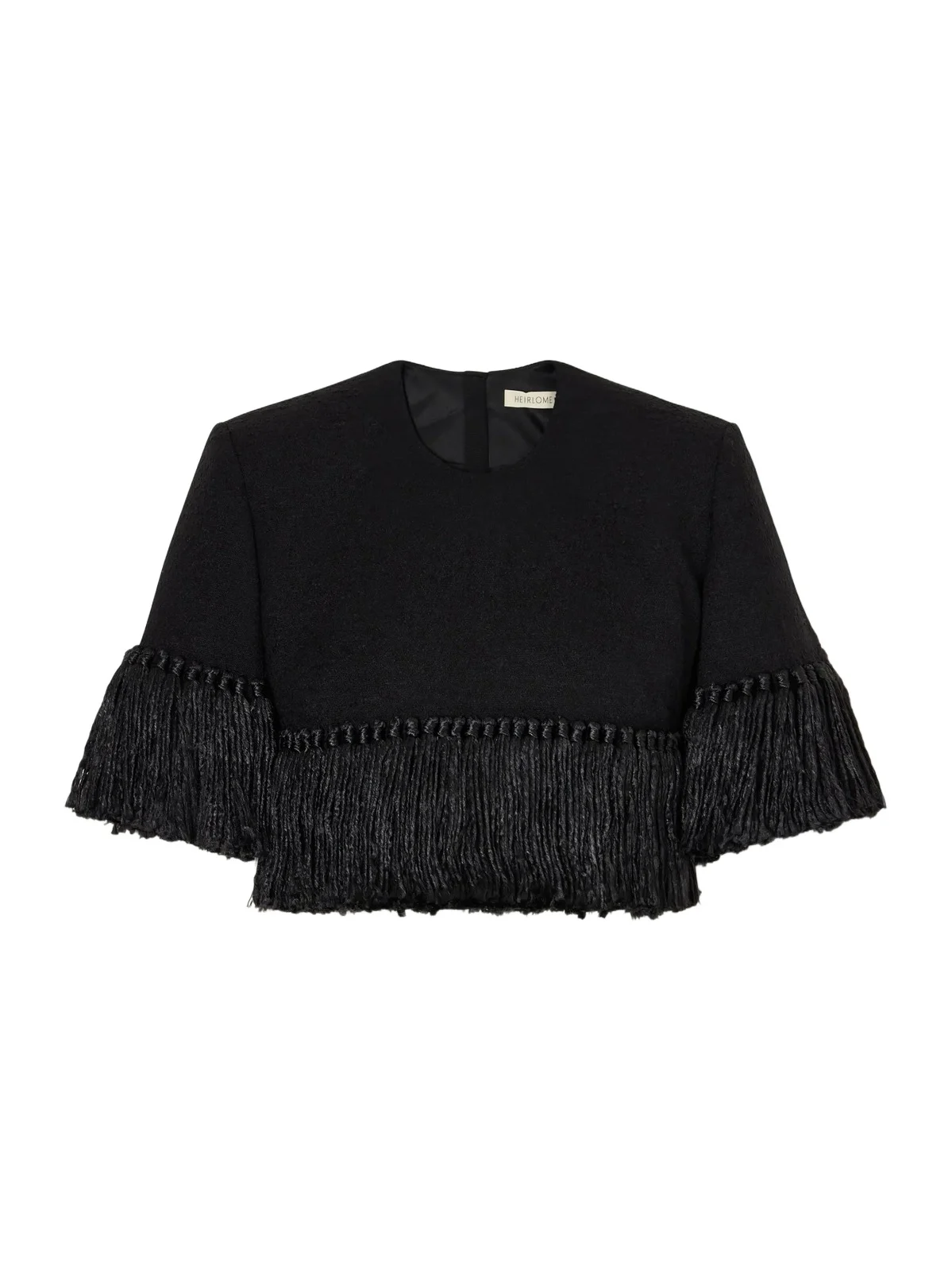 Heirlome Matilde Crop Fringe-trimmed Wool-blend Bouclé Top