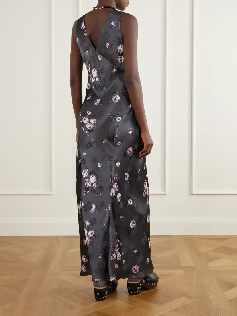 ANNA SUI Floral-print Satin Maxi Dress | Thumbnail 3 ANNA SUI Floral-print Satin Maxi Dress | Thumbnail 3