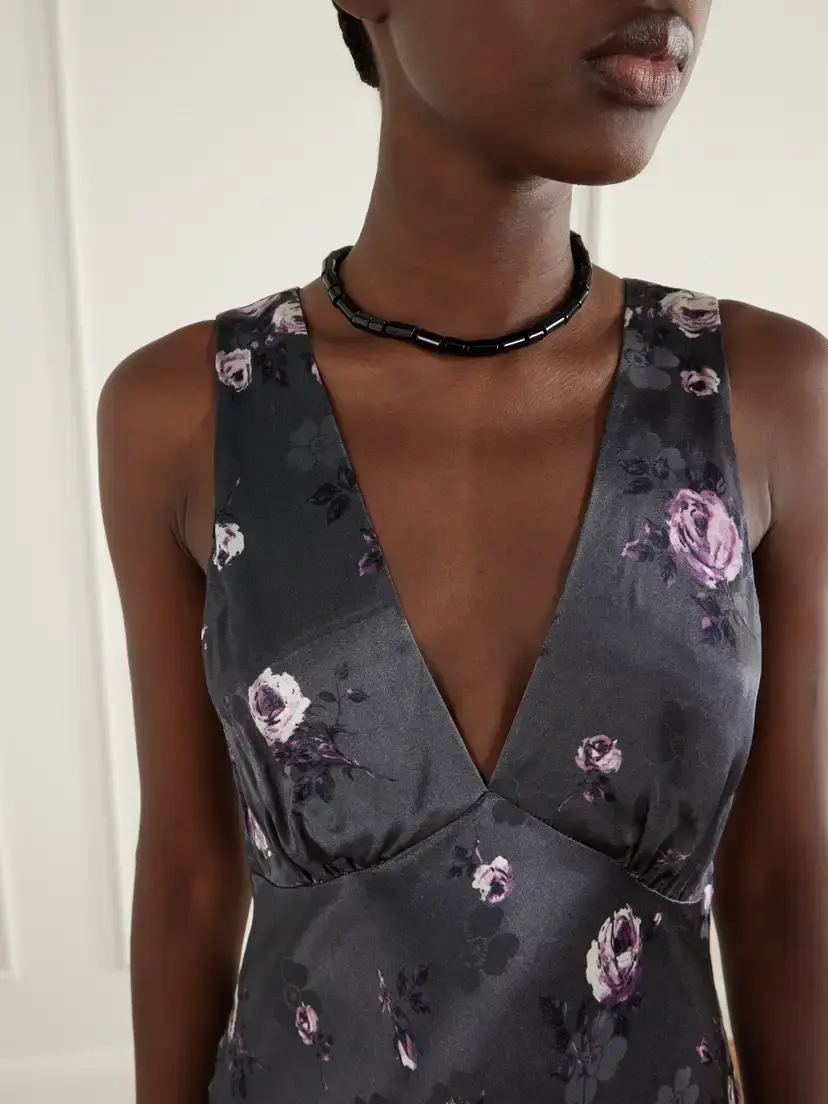 ANNA SUI Floral-print Satin Maxi Dress | Thumbnail 4 ANNA SUI Floral-print Satin Maxi Dress | Thumbnail 4