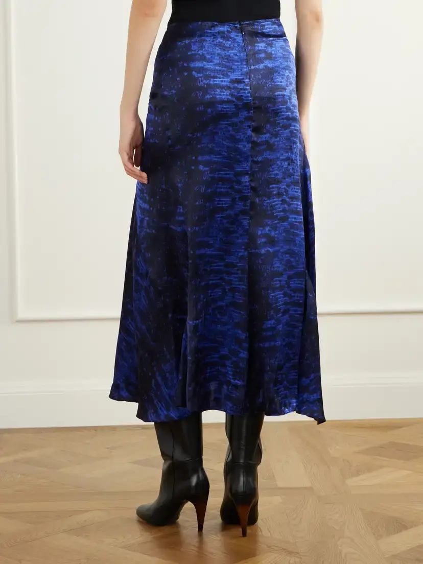 Isabel Marant Laren Gathered Printed Silk-satin Midi Skirt | Thumbnail 4 Isabel Marant Laren Gathered Printed Silk-satin Midi Skirt | Thumbnail 4