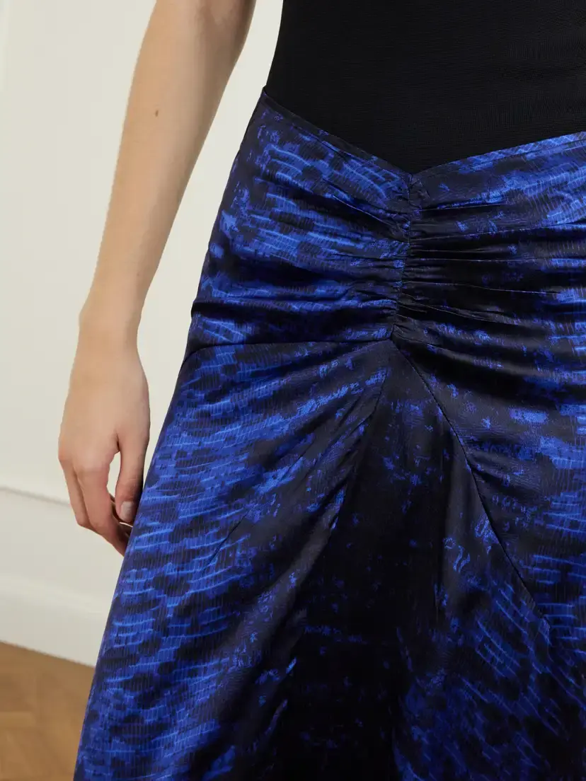 Isabel Marant Laren Gathered Printed Silk-satin Midi Skirt | Thumbnail 5 Isabel Marant Laren Gathered Printed Silk-satin Midi Skirt | Thumbnail 5