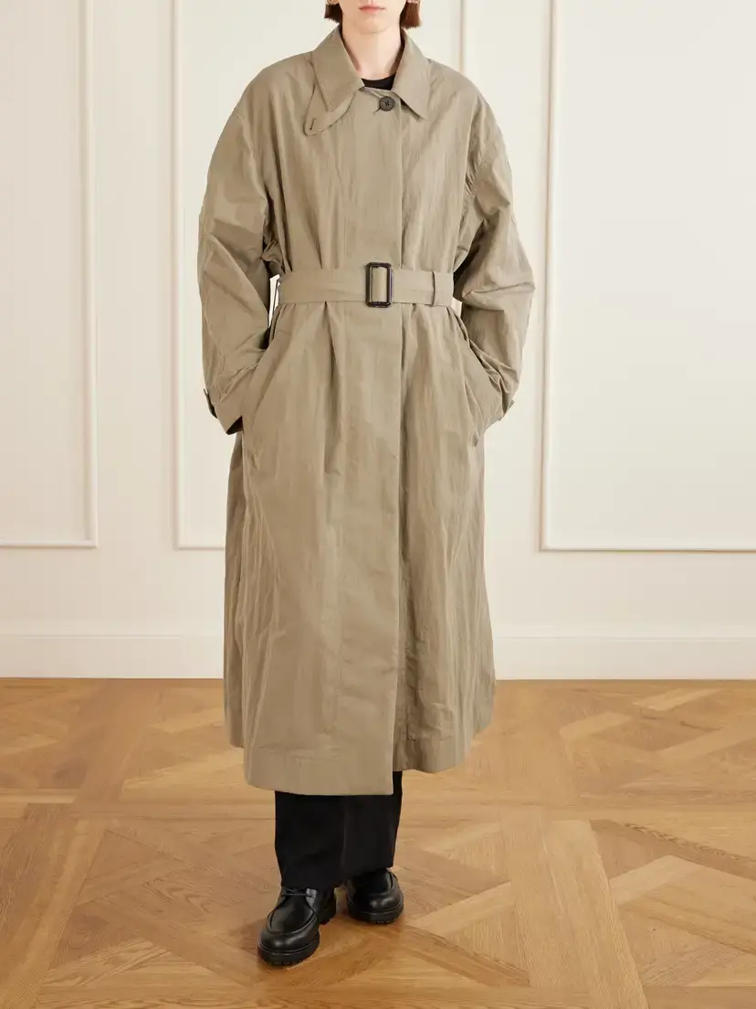 Studio Nicholson Campion Belted Crinkled-shell Trench Coat | Thumbnail 2