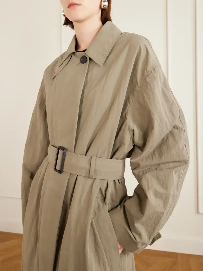 Studio Nicholson Campion Belted Crinkled-shell Trench Coat | Thumbnail 4