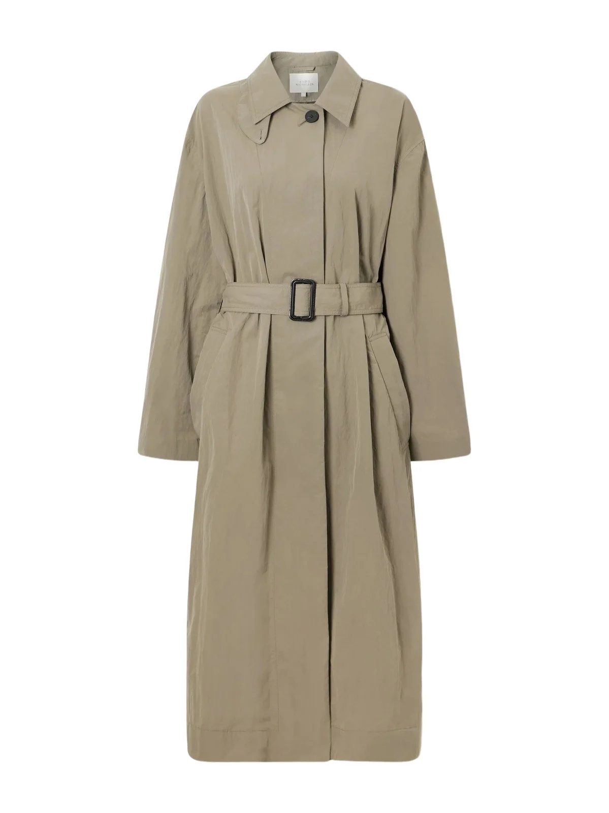 Campion Belted Crinkled-shell Trench Coat Campion Belted Crinkled-shell Trench Coat