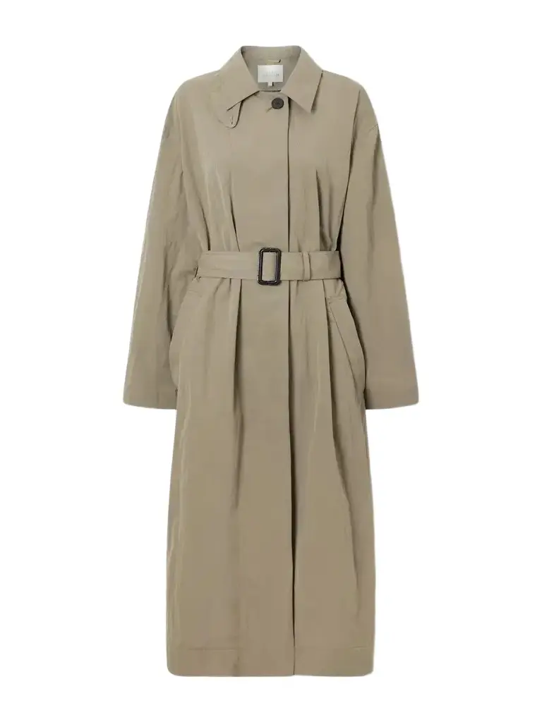 Campion Belted Crinkled-shell Trench Coat Campion Belted Crinkled-shell Trench Coat