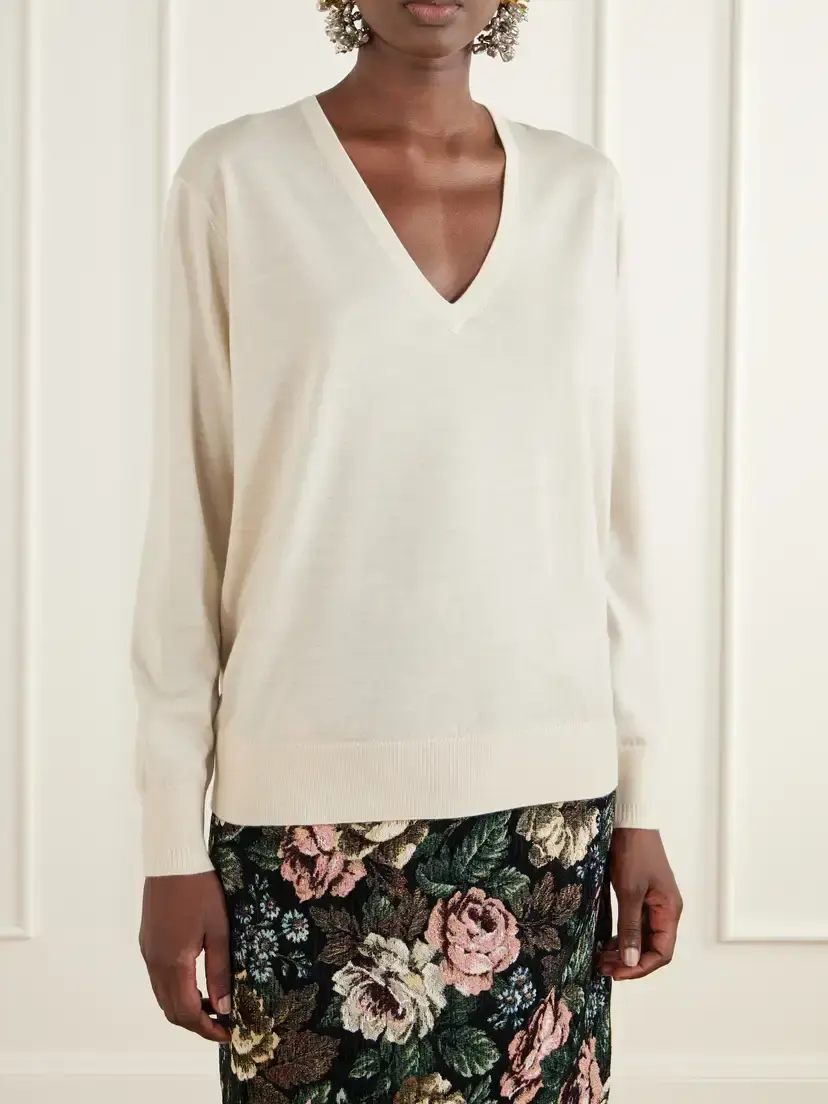 Dries Van Noten Ribbed Merino Wool Sweater | Thumbnail 3 Dries Van Noten Ribbed Merino Wool Sweater | Thumbnail 3