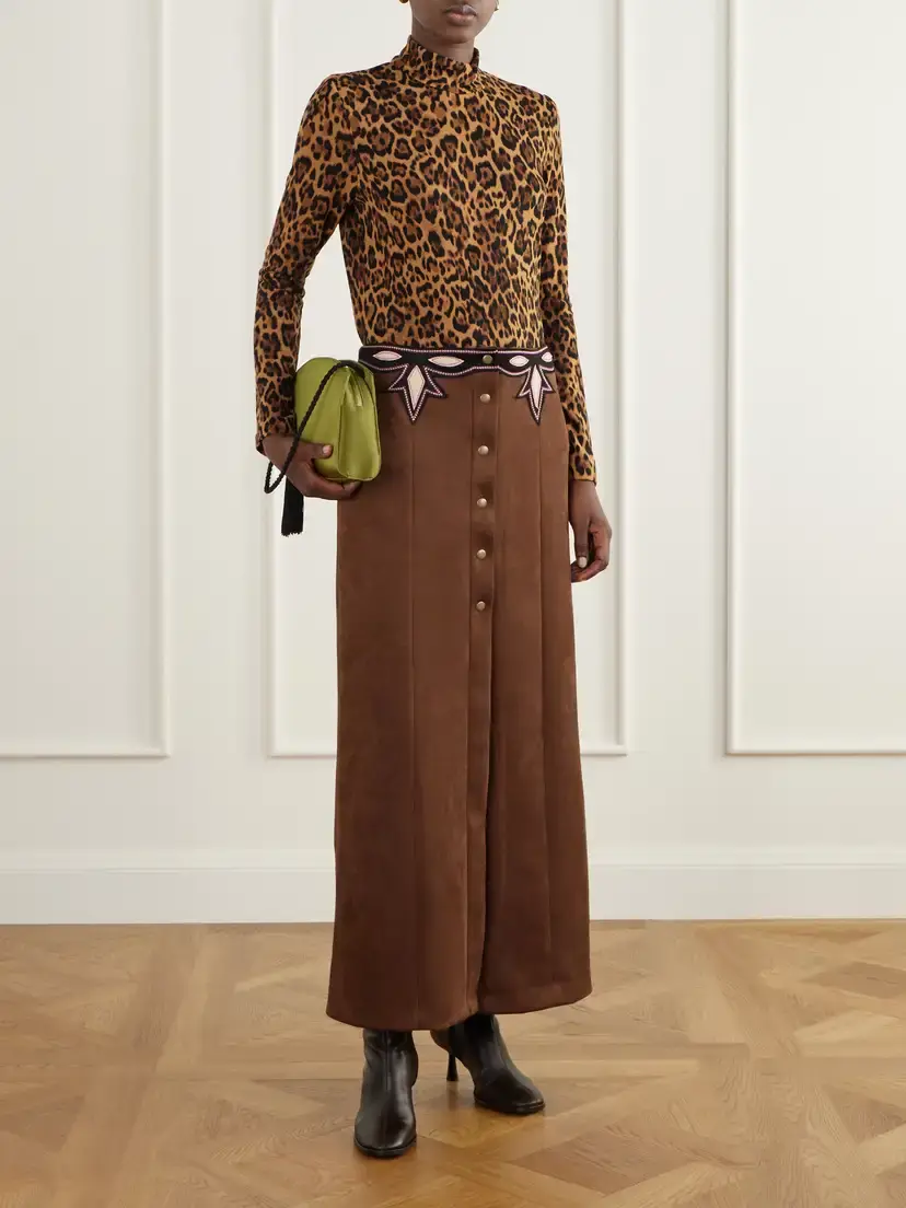 ANNA SUI Appliquéd Textured Maxi Skirt | Thumbnail 2 ANNA SUI Appliquéd Textured Maxi Skirt | Thumbnail 2