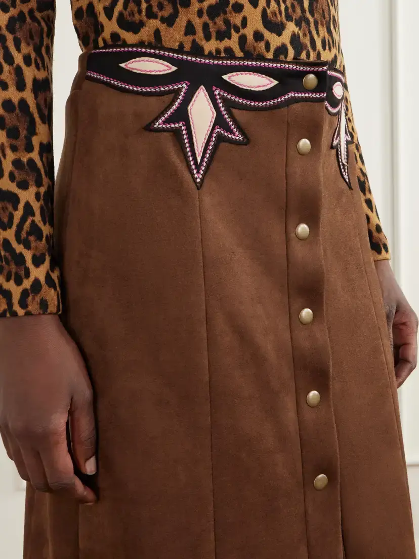 ANNA SUI Appliquéd Textured Maxi Skirt | Thumbnail 4 ANNA SUI Appliquéd Textured Maxi Skirt | Thumbnail 4