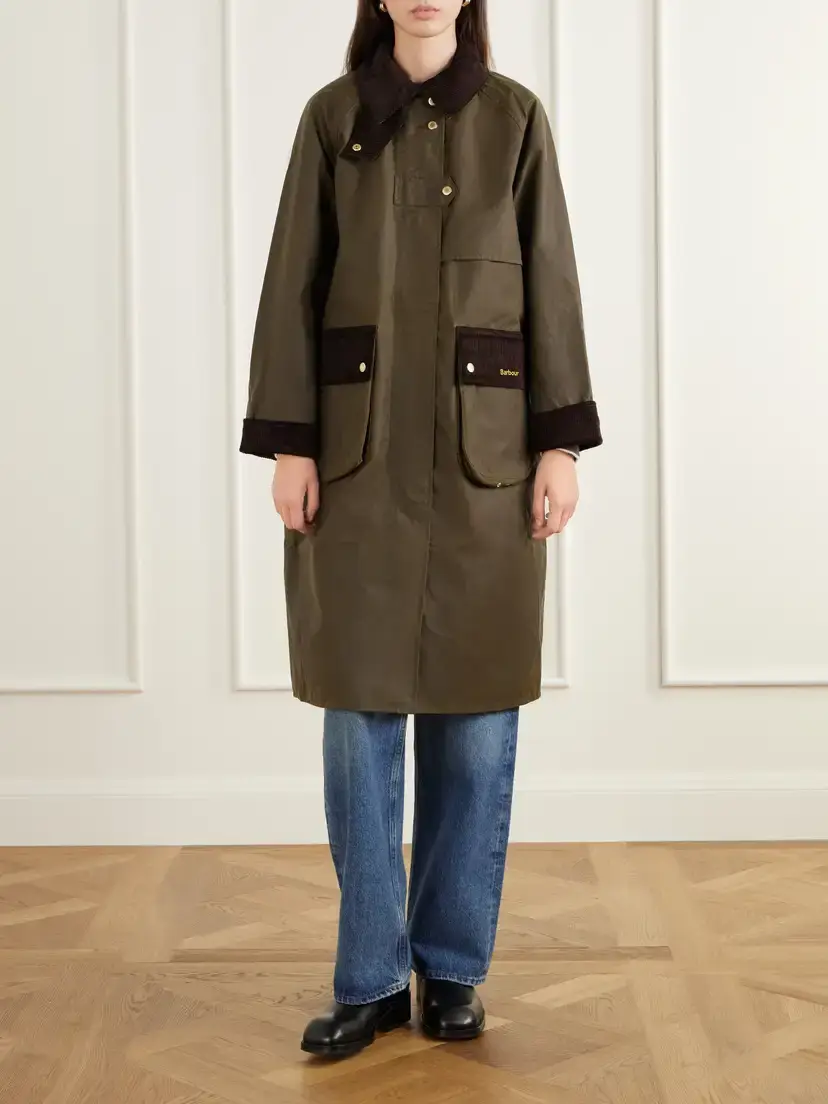 Barbour Kirklees Corduroy-trimmed Waxed Cotton Jacket | Thumbnail 3 Barbour Kirklees Corduroy-trimmed Waxed Cotton Jacket | Thumbnail 3