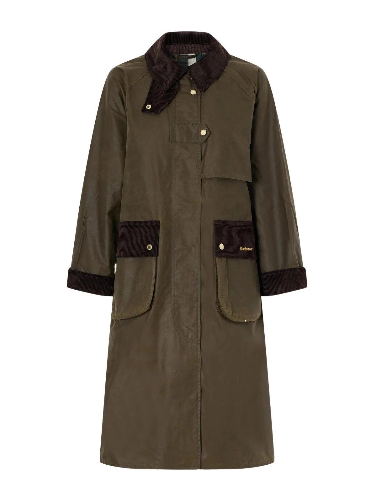 Barbour Kirklees Corduroy-trimmed Waxed Cotton Jacket