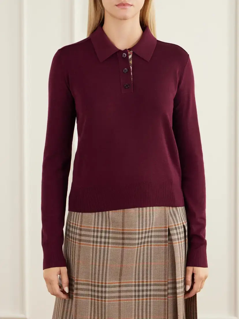 Burberry Mandy Ribbed-detail Wool Polo Sweater | Thumbnail 3 Burberry Mandy Ribbed-detail Wool Polo Sweater | Thumbnail 3