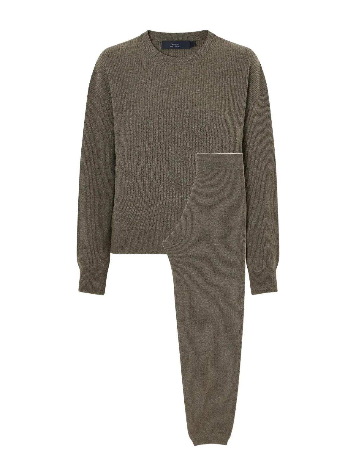 Arch4 Elsa Ribbed Cashmere Sweater And Pants Set - Brown