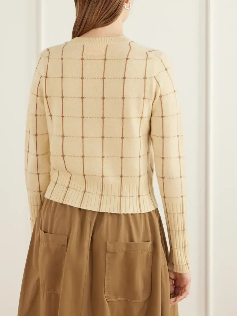 Guest In Residence Checked Cashmere Sweater | Thumbnail 4 Guest In Residence Checked Cashmere Sweater | Thumbnail 4