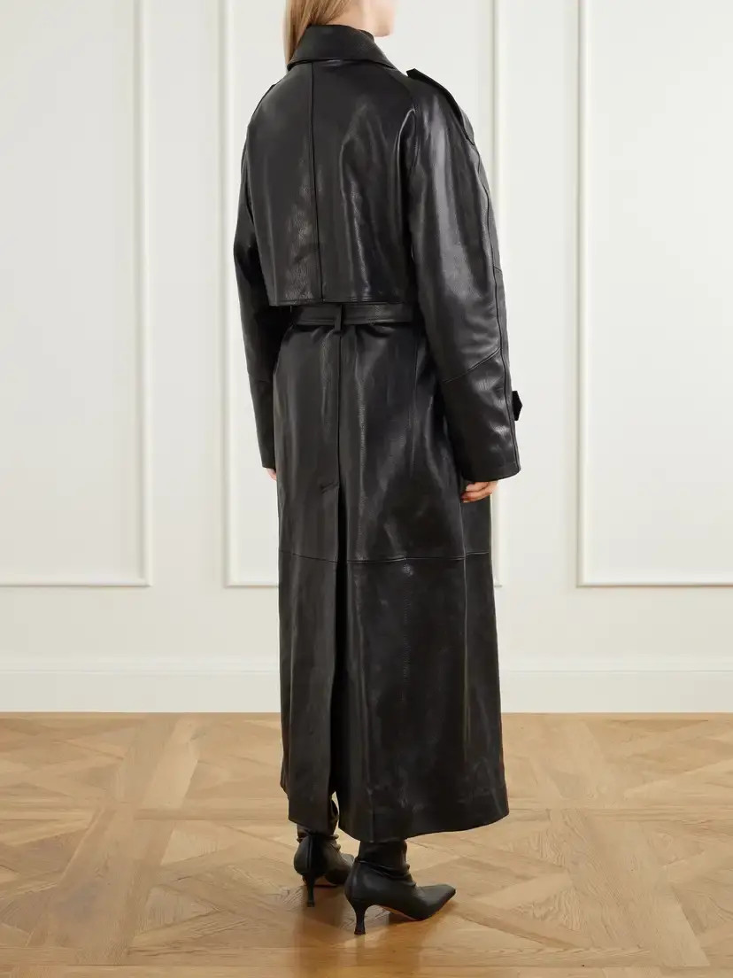 Magda Butrym Double-breasted Full-grain Leather Trench Coat | Thumbnail 3 Magda Butrym Double-breasted Full-grain Leather Trench Coat | Thumbnail 3