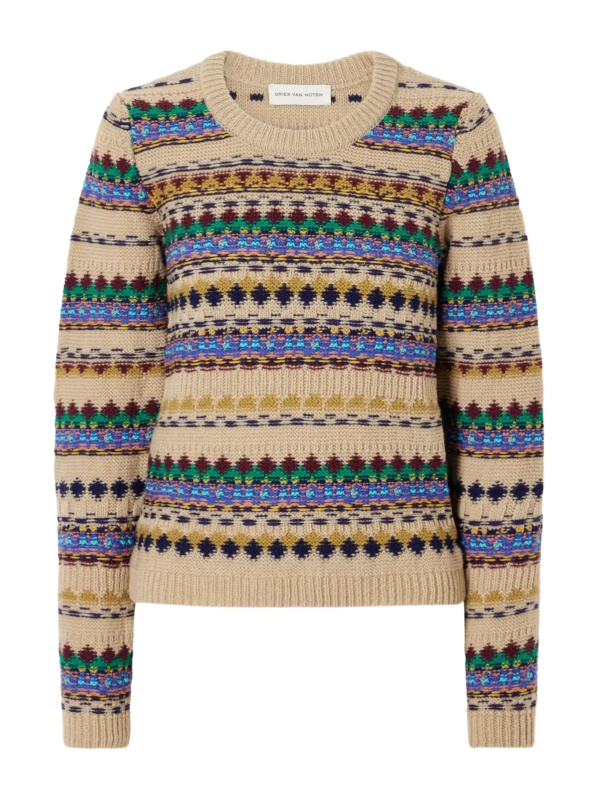Dries Van Noten Intarsia-knit Wool Sweater