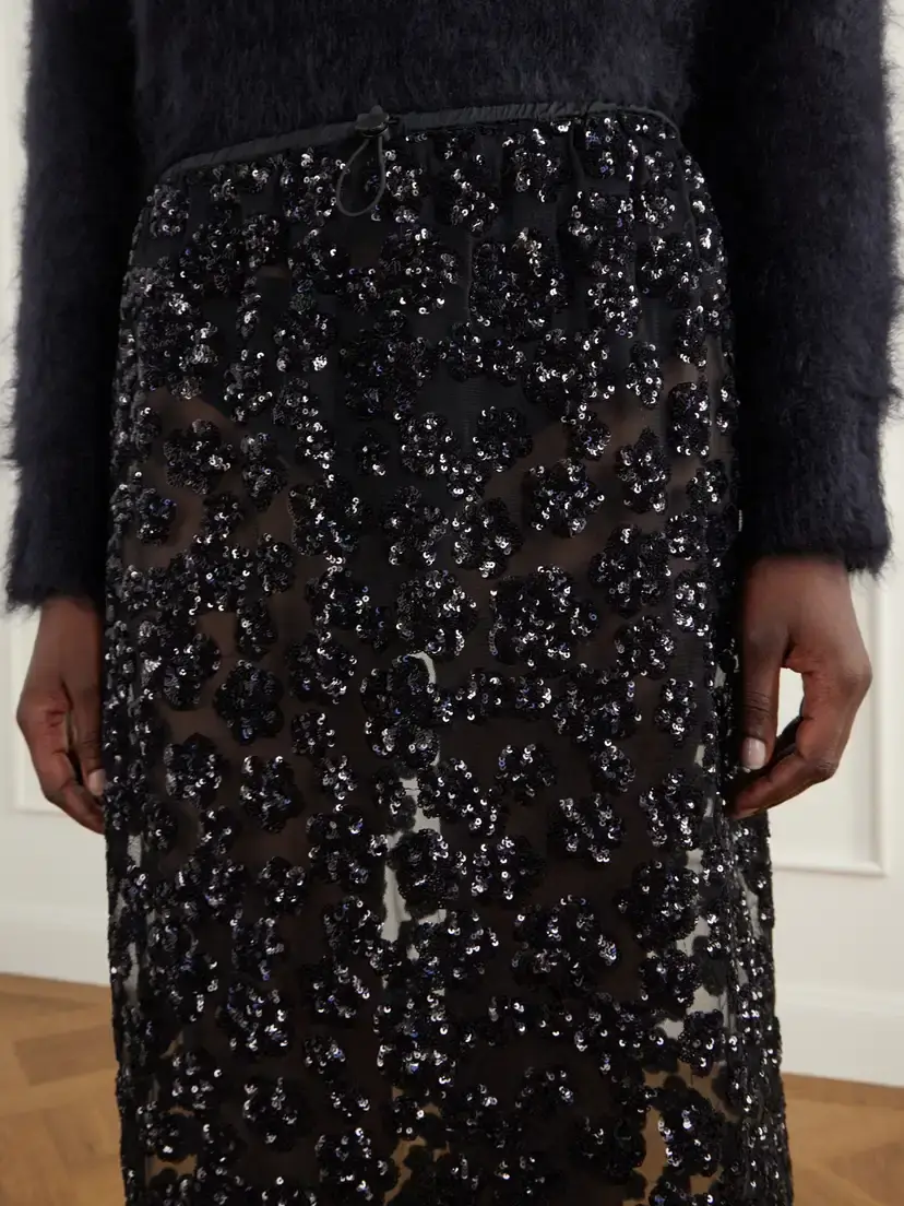 Cecilie Bahnsen Bria Sequined-embellished Mesh Midi Skirt | Thumbnail 5 Cecilie Bahnsen Bria Sequined-embellished Mesh Midi Skirt | Thumbnail 5