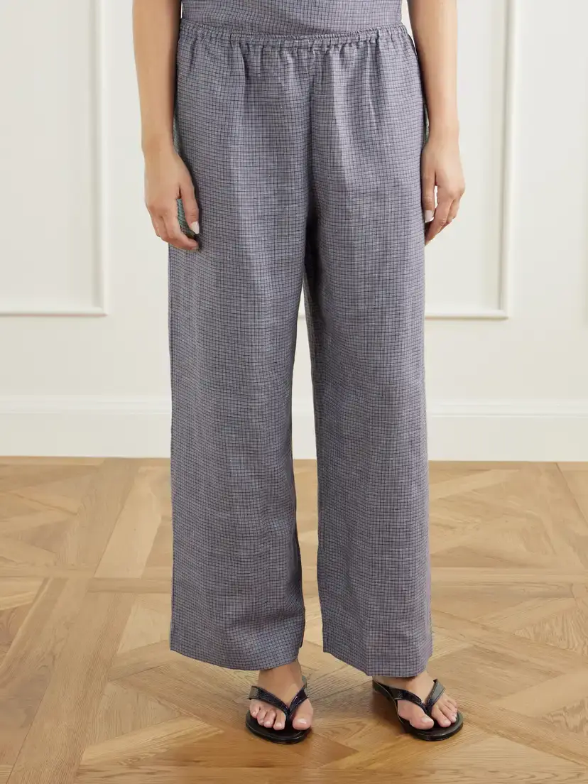 Deiji Studios Ease Checked Linen Straight-leg Pants | Thumbnail 3 Deiji Studios Ease Checked Linen Straight-leg Pants | Thumbnail 3
