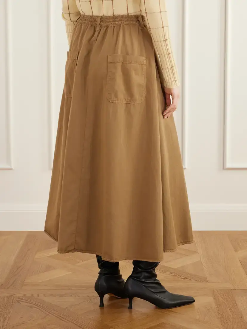 Jamie Haller The Venetian Pleated Cotton-twill Midi Skirt | Thumbnail 4 Jamie Haller The Venetian Pleated Cotton-twill Midi Skirt | Thumbnail 4