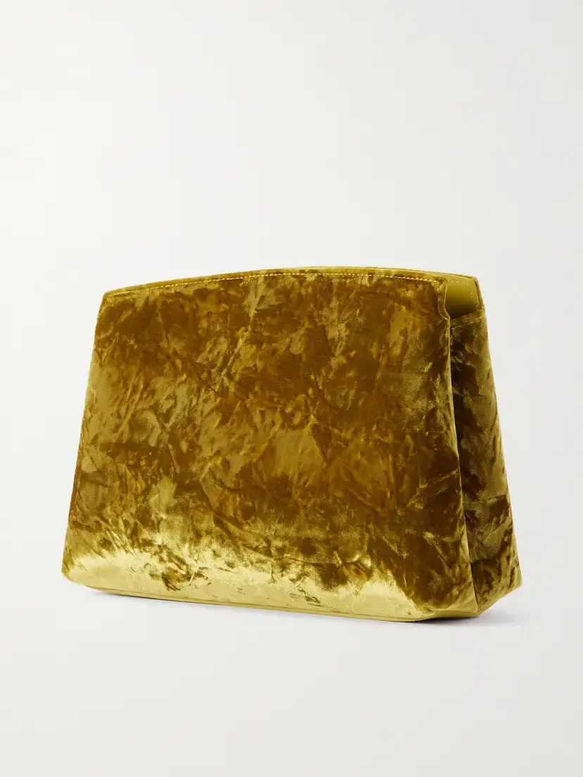 Liffner Pushlock Leather-trimmed Velvet Clutch | Thumbnail 4