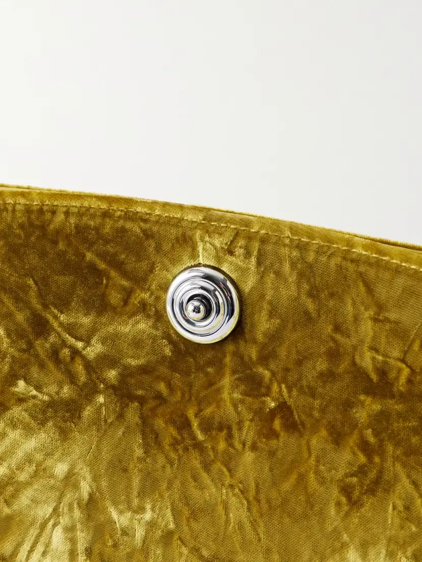 Liffner Pushlock Leather-trimmed Velvet Clutch | Thumbnail 5
