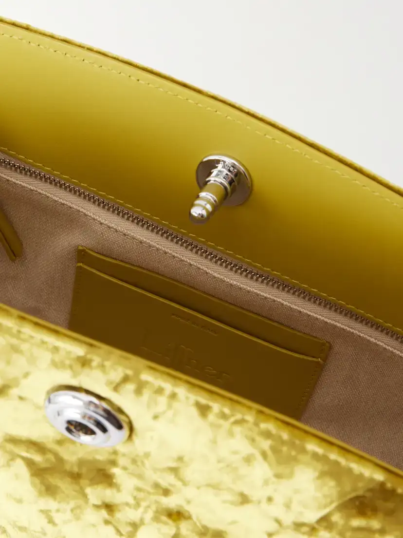 Liffner Pushlock Leather-trimmed Velvet Clutch | Thumbnail 6