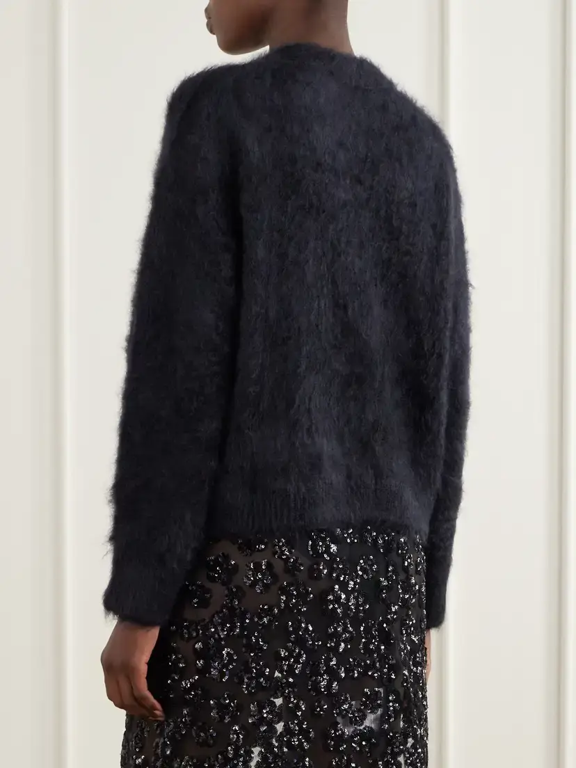 Cecilie Bahnsen Firall Brushed Mohair And Silk-blend Sweater - Black | Thumbnail 4 Cecilie Bahnsen Firall Brushed Mohair And Silk-blend Sweater - Black | Thumbnail 4