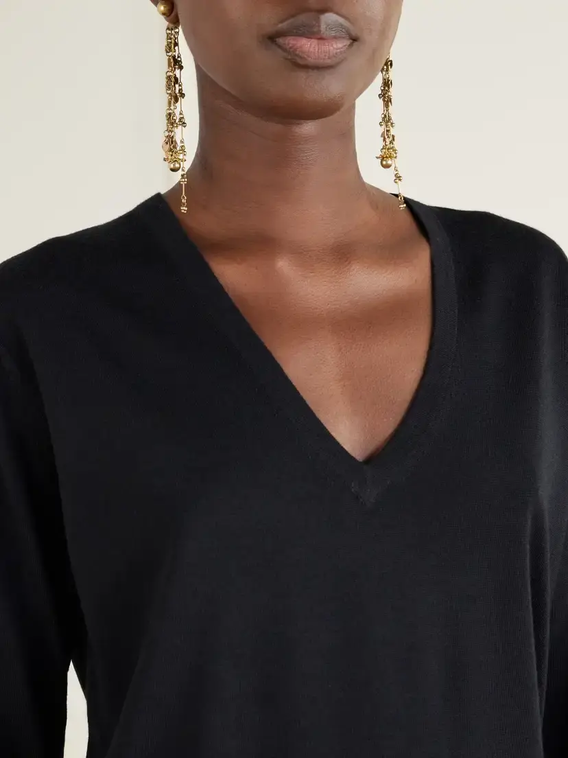 Dries Van Noten Ribbed Merino Wool Sweater | Thumbnail 4 Dries Van Noten Ribbed Merino Wool Sweater | Thumbnail 4