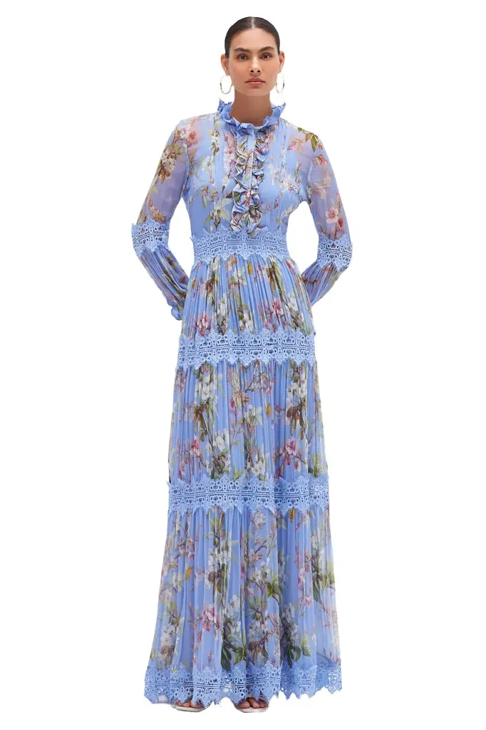 PatBo DELICATA FLUTTER MAXI DRESS