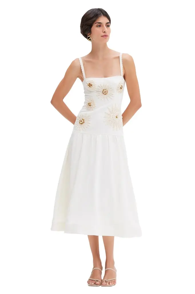 PatBo TROPIC LINEN MIDI DRESS