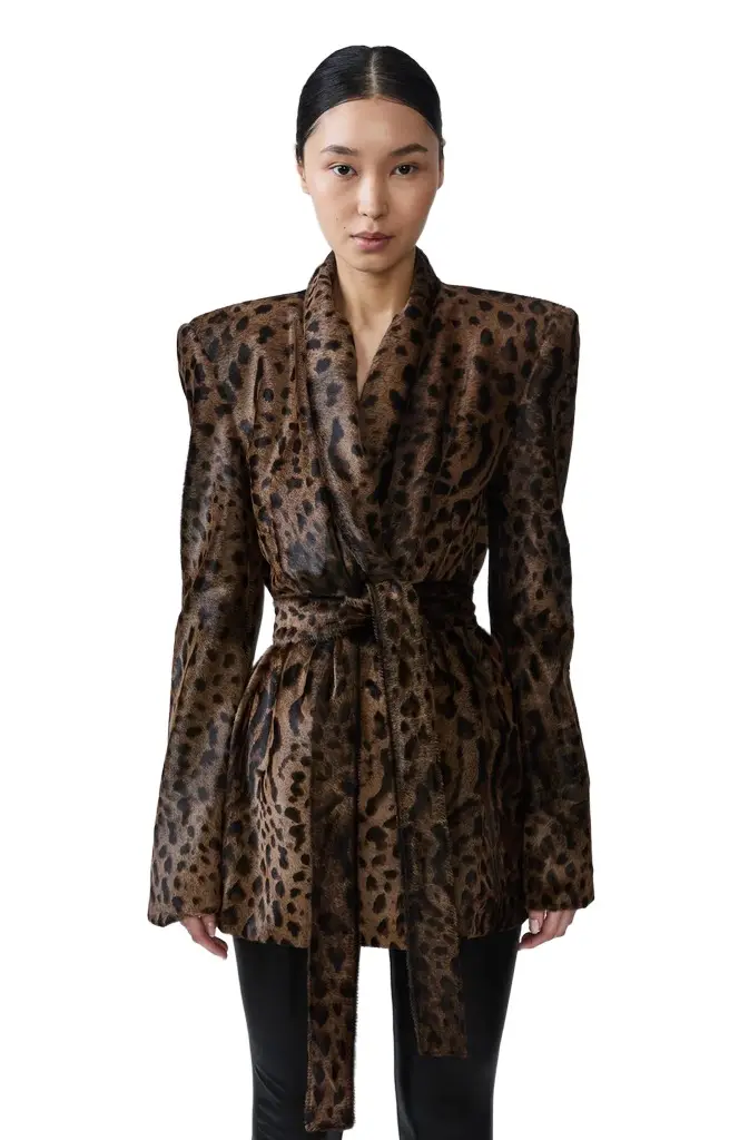 Lapointe Calf Hair Belted Jacket