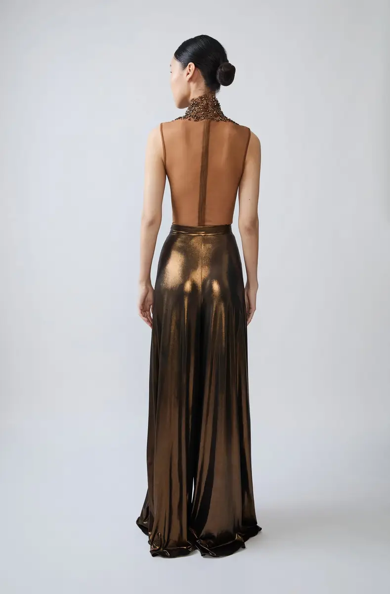 Lapointe Coated Jersey Wide Leg Pant | Thumbnail 2 Lapointe Coated Jersey Wide Leg Pant | Thumbnail 2
