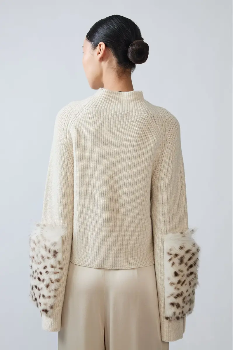 Lapointe Merino Mock Neck Sweater With Patch | Thumbnail 2 Lapointe Merino Mock Neck Sweater With Patch | Thumbnail 2