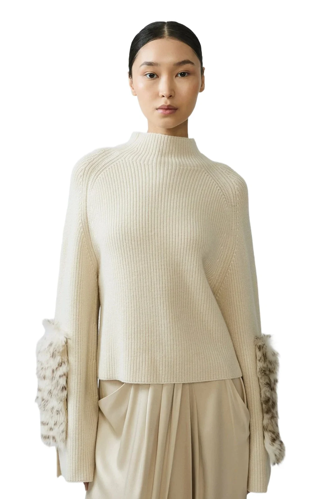 Merino Mock Neck Sweater With Patch Merino Mock Neck Sweater With Patch