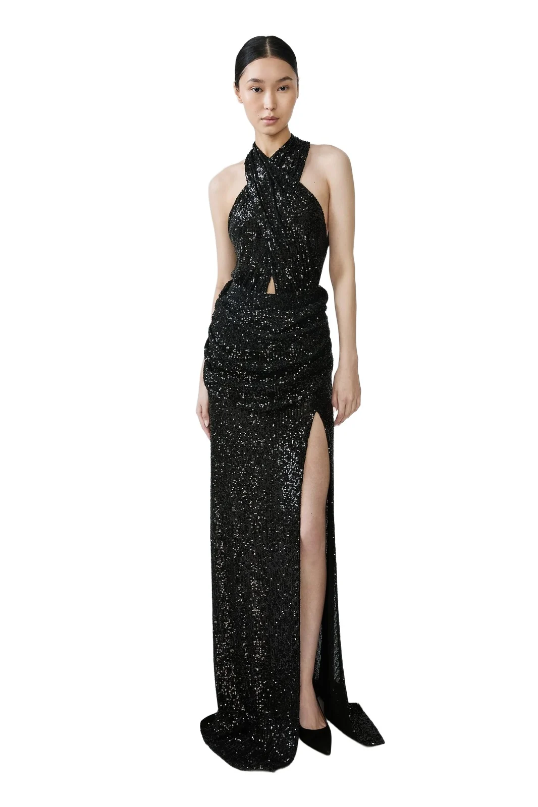 Mini Stretch Sequin Draped Waist Skirt Mini Stretch Sequin Draped Waist Skirt