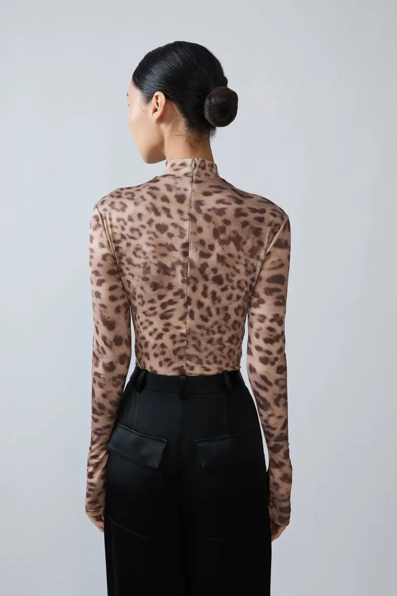 Lapointe Printed Jersey Mock Neck Bodysuit | Thumbnail 2 Lapointe Printed Jersey Mock Neck Bodysuit | Thumbnail 2
