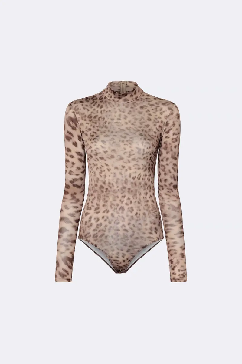 Lapointe Printed Jersey Mock Neck Bodysuit | Thumbnail 3 Lapointe Printed Jersey Mock Neck Bodysuit | Thumbnail 3