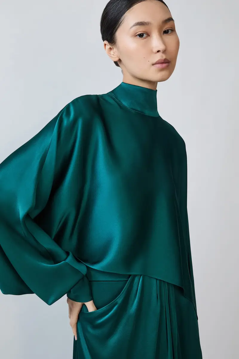 Lapointe Satin Caftan Top | Thumbnail 3 Lapointe Satin Caftan Top | Thumbnail 3