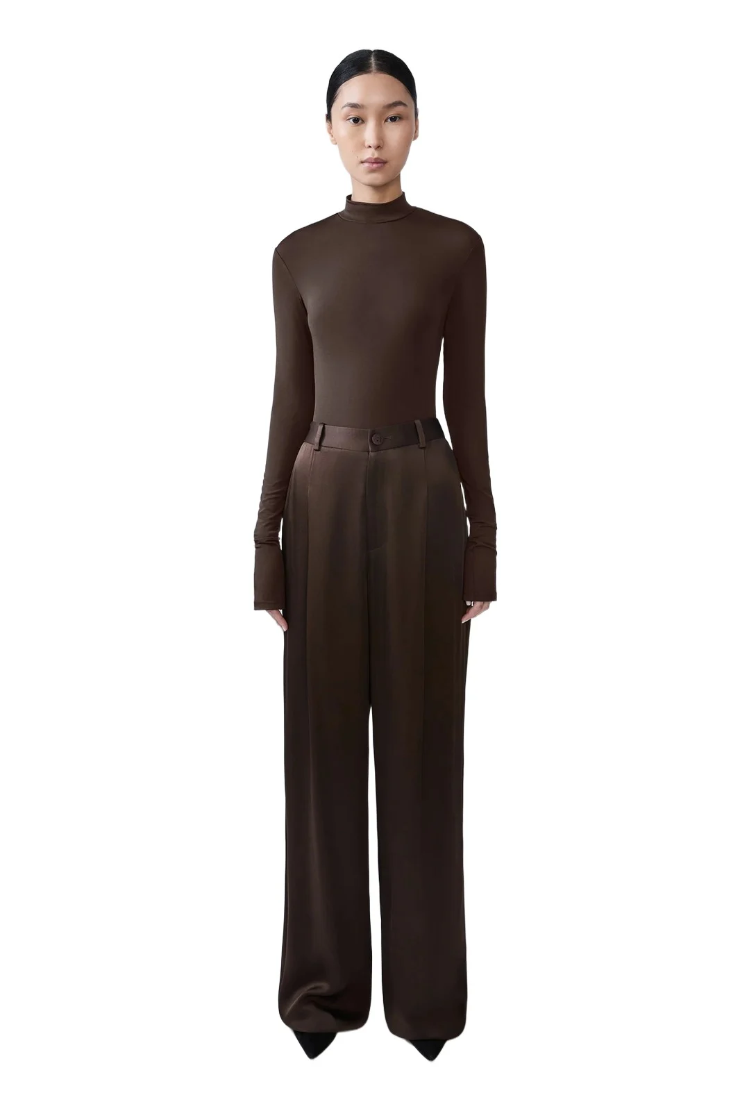Lapointe Satin Relaxed Pleated Pant