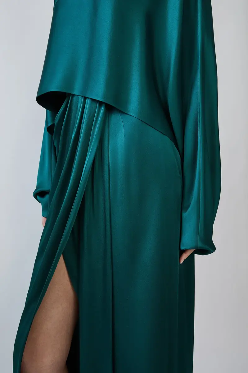 Lapointe Satin Wrap Maxi Skirt | Thumbnail 3